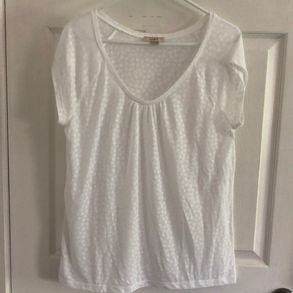 Loft White Short Sleeve Top